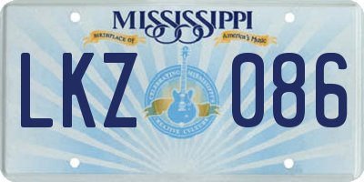 MS license plate LKZ086
