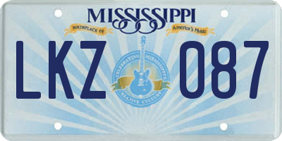 MS license plate LKZ087