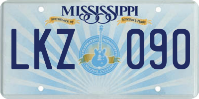 MS license plate LKZ090