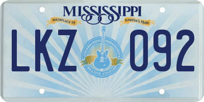 MS license plate LKZ092