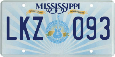 MS license plate LKZ093