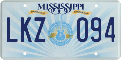 MS license plate LKZ094