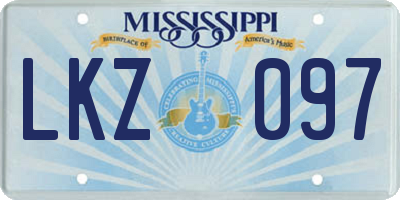 MS license plate LKZ097