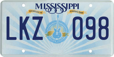MS license plate LKZ098