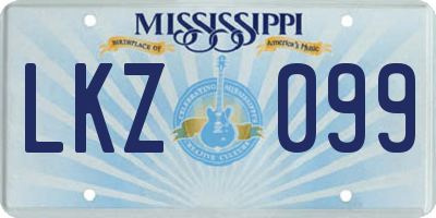 MS license plate LKZ099