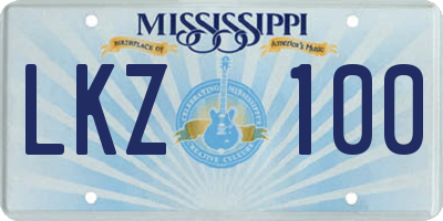 MS license plate LKZ100