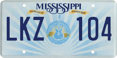 MS license plate LKZ104