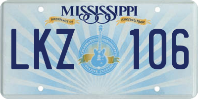 MS license plate LKZ106