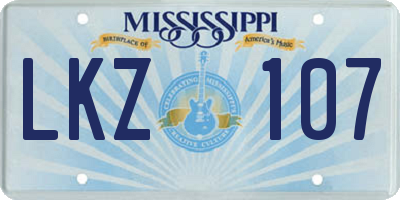 MS license plate LKZ107