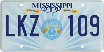 MS license plate LKZ109