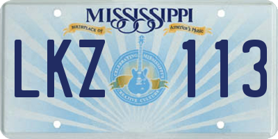 MS license plate LKZ113