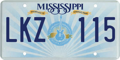MS license plate LKZ115
