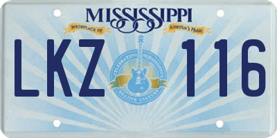 MS license plate LKZ116