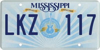 MS license plate LKZ117