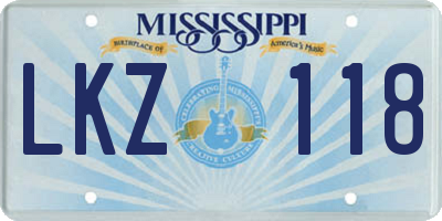 MS license plate LKZ118