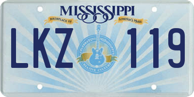 MS license plate LKZ119