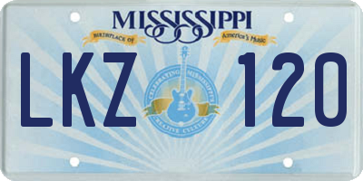 MS license plate LKZ120