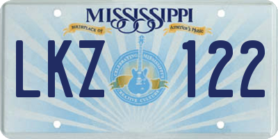 MS license plate LKZ122