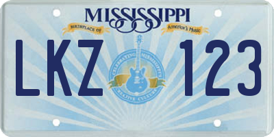 MS license plate LKZ123