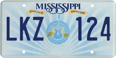 MS license plate LKZ124