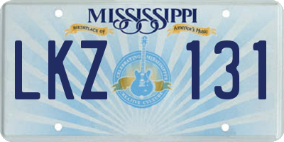 MS license plate LKZ131