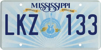 MS license plate LKZ133