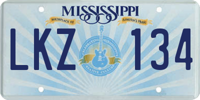 MS license plate LKZ134
