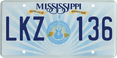 MS license plate LKZ136