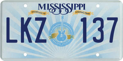 MS license plate LKZ137