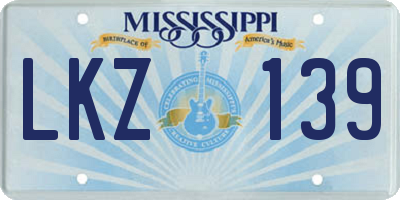MS license plate LKZ139