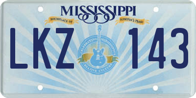 MS license plate LKZ143