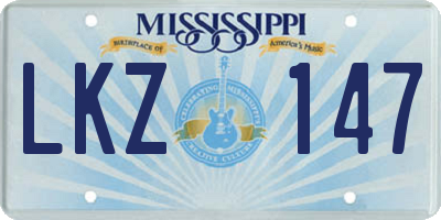 MS license plate LKZ147