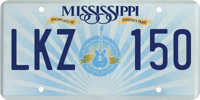 MS license plate LKZ150
