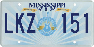MS license plate LKZ151