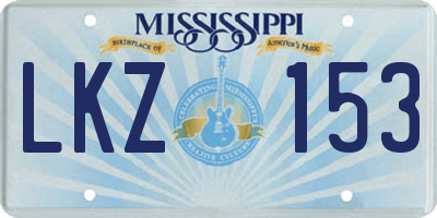 MS license plate LKZ153