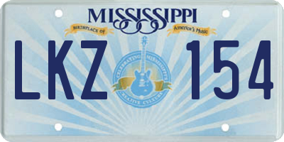 MS license plate LKZ154