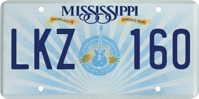 MS license plate LKZ160