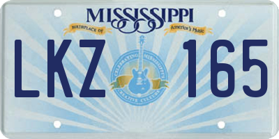 MS license plate LKZ165
