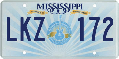 MS license plate LKZ172