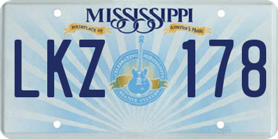 MS license plate LKZ178