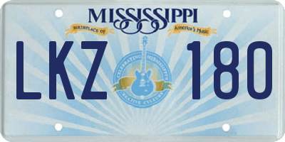 MS license plate LKZ180