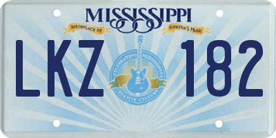 MS license plate LKZ182