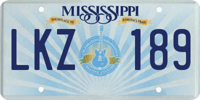 MS license plate LKZ189