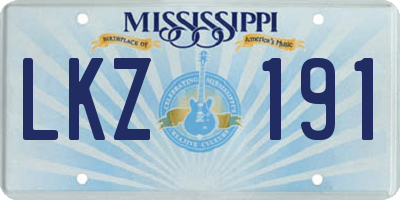 MS license plate LKZ191