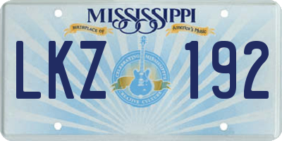 MS license plate LKZ192