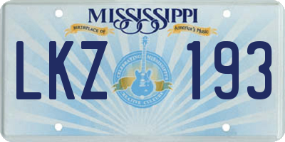 MS license plate LKZ193