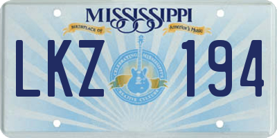 MS license plate LKZ194