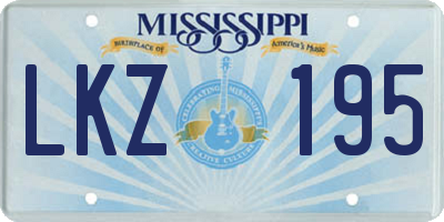 MS license plate LKZ195