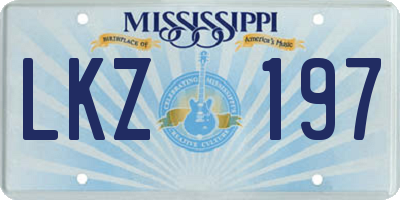 MS license plate LKZ197