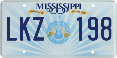 MS license plate LKZ198